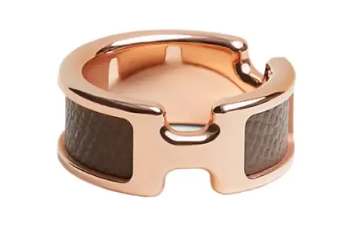 HERMES Olympe Metal Rings Unisex Gray