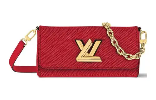 LOUIS VUITTON Leather Shoulder Bag, Crossbody Bag Women's Red