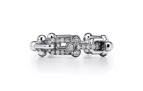 TIFFANY & CO. 18K White Gold, Rhodium Plated, Diamond Rings Unisex Silver