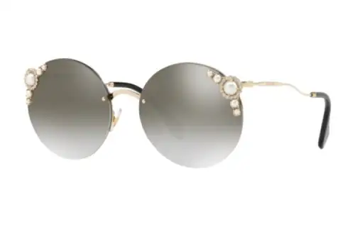 MIU MIU Round Sunglasses Women's Gold