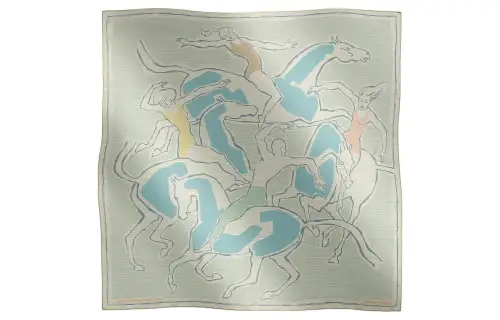 HERMES Silk Scarves Women's Green