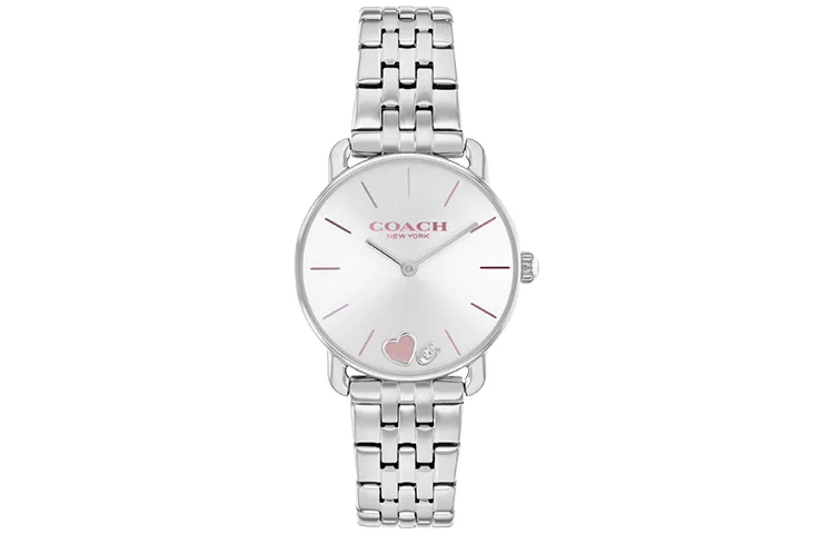 COACH ELLIOT Wrist Watches Quartz Movement Stainless Steel Watchband 28mm White Dial Women's Watch