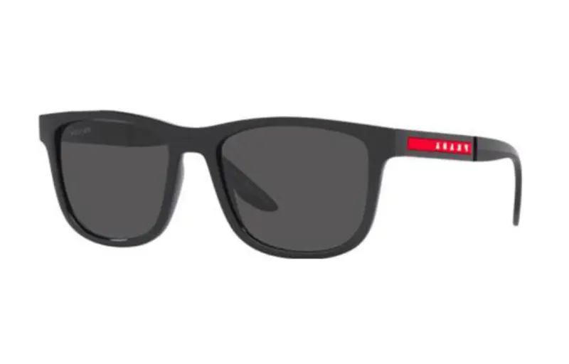 PRADA Acetate Irregular Shape Sunglasses Men's Black