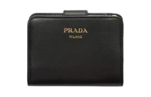 PRADA Leather Wallet Women's Black