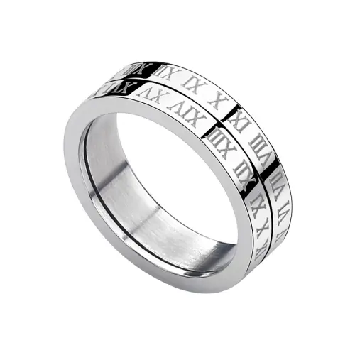 Kelanxi Titanium Steel Rings Unisex Silver