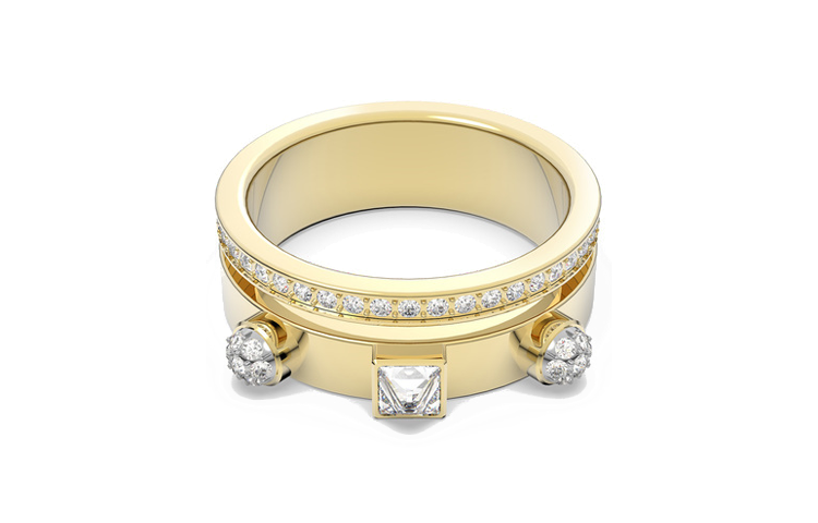Женское кольцо Swarovski Thrilling (золотое)