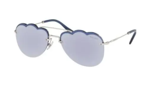 MIU MIU Plastic Aviator Sunglasses Women's Silver