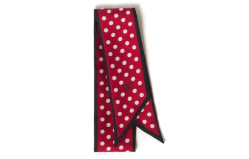 MIU MIU Silk Scarves Women's Red