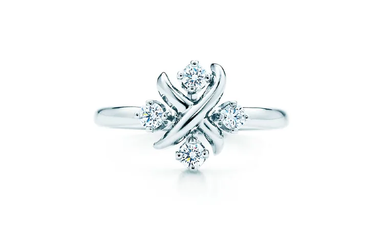 TIFFANY & CO. Diamond Setting Platinum Rings Women's Silver