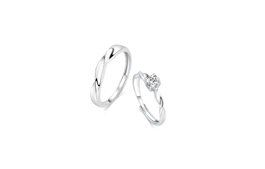 MISS TOOYA 999 Silver Zircon Rings Unisex