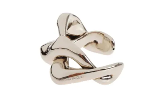 Alexander McQueen Alexander McQueen Twisted Design Silver Eco Brass Metal Bracelet Women's Silver