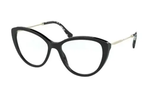 MIU MIU Acetate Irregular Shape Eyeglass Frames Women's Black