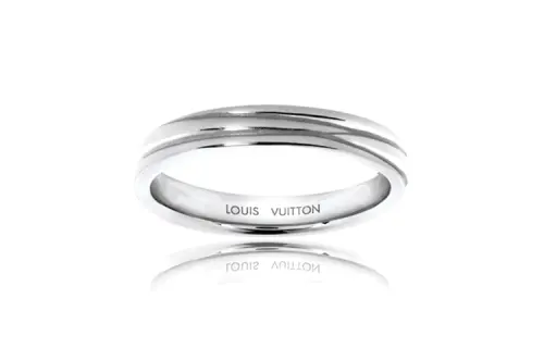 LOUIS VUITTON Epi Platinum Rings Unisex Silver