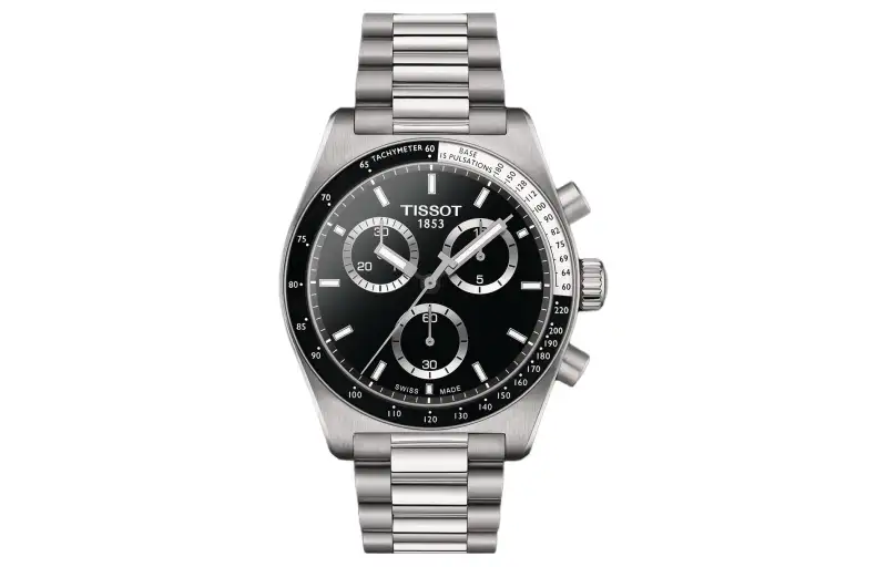 TISSOT PR516 Quartz Movement Men's Watches Watch 40mm Black Dial Stainless Steel Case Steel Strap