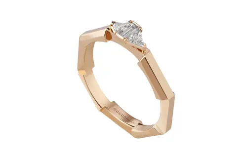 GUCCI Link To Love Series Rings Unisex Gold