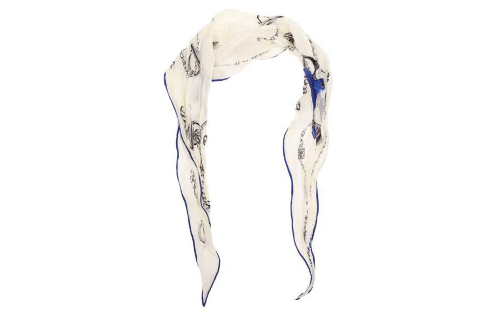 Burberry Patterned Print Scarves Men's White