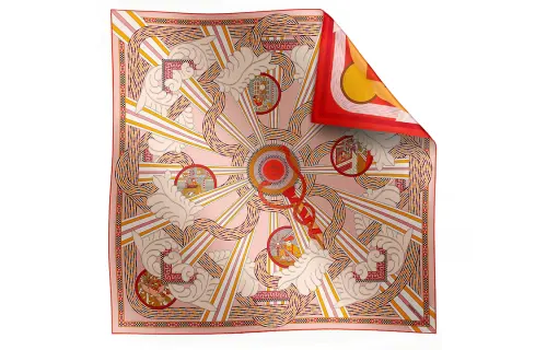 HERMES Silk Scarves Women's Pink