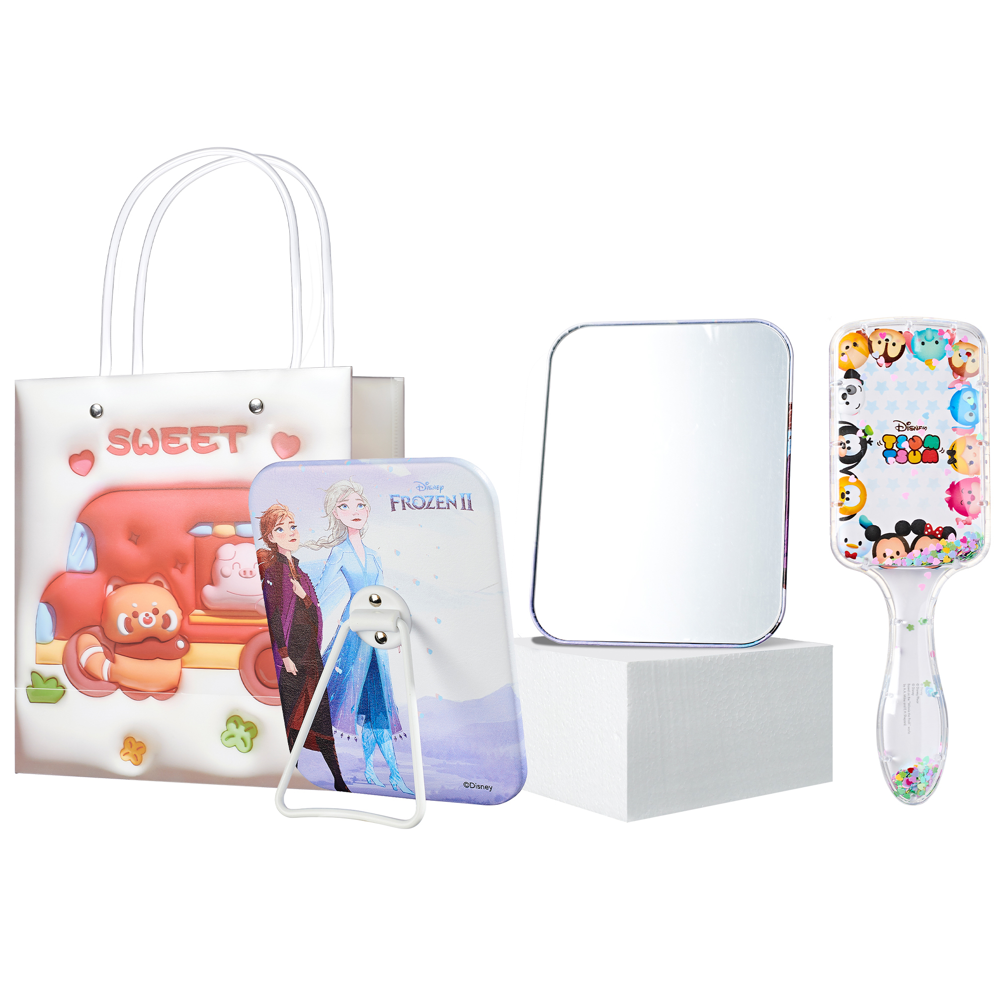 Disney Disney, air bag, cute massager, handheld anti-static electric conditioner, brush for students, set, “Frozen”
