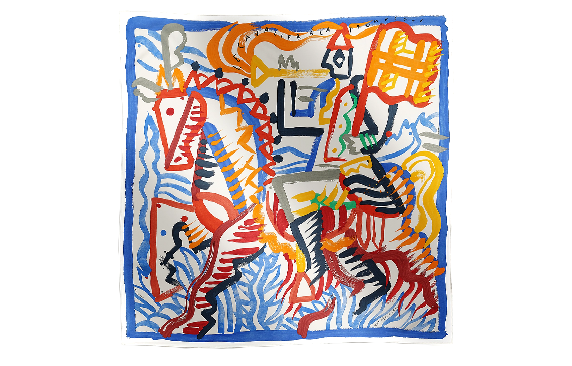Женский платок Hermes (синий)