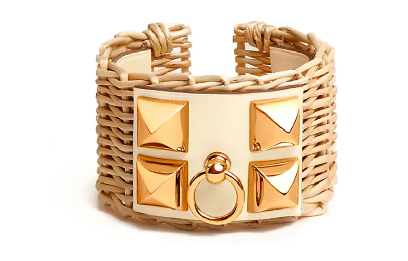 HERMES Calfskin Bangles Women's Gold