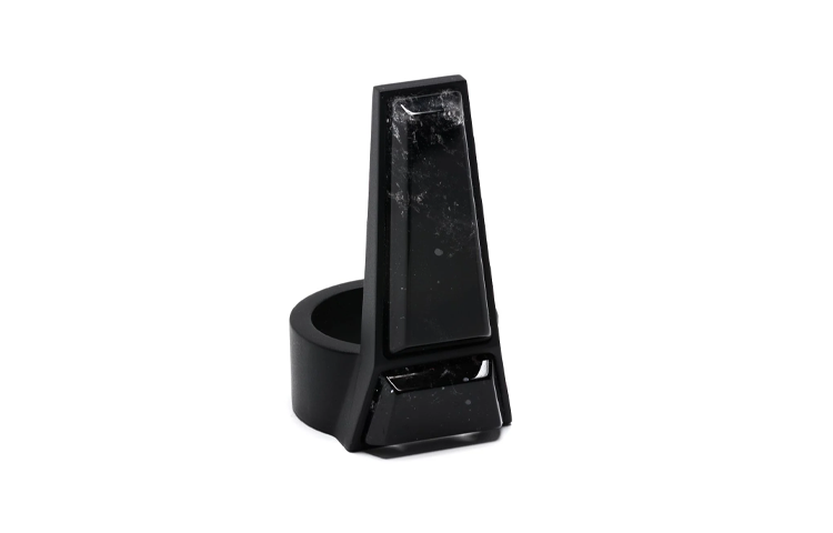 Rick Owens geometric rock crystal ring