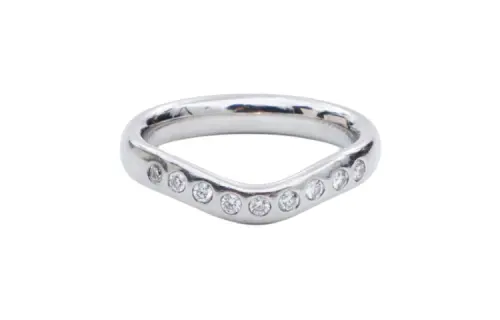 TIFFANY & CO. Pre-Owned X Elsa Peretti Platinum Diamond Wedding Ring