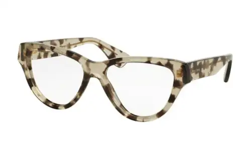MIU MIU Letter Print Crystal Irregular Shape Eyeglass Frames Women's Tortoiseshell