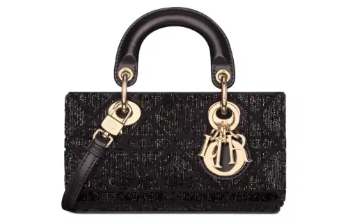 DIOR Lady D Joy Cotton Fabric With Bead Ornament Embroidery Shoulder Bag, Crossbody Bag, Handbag Extra Mini Women's