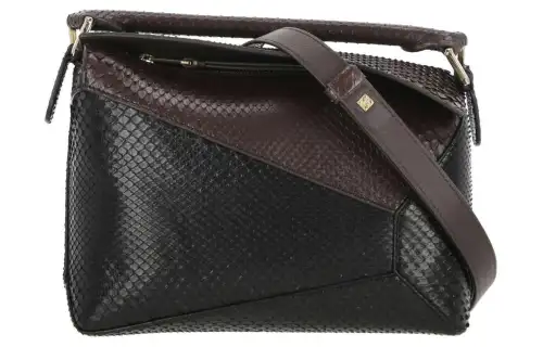 LOEWE Anagram Leather Shoulder Bag, Crossbody Bag, Handbag Unisex Black