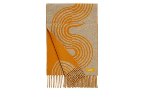 HERMES Casaque Vague Cashmere Knit Scarves Unisex Yellow
