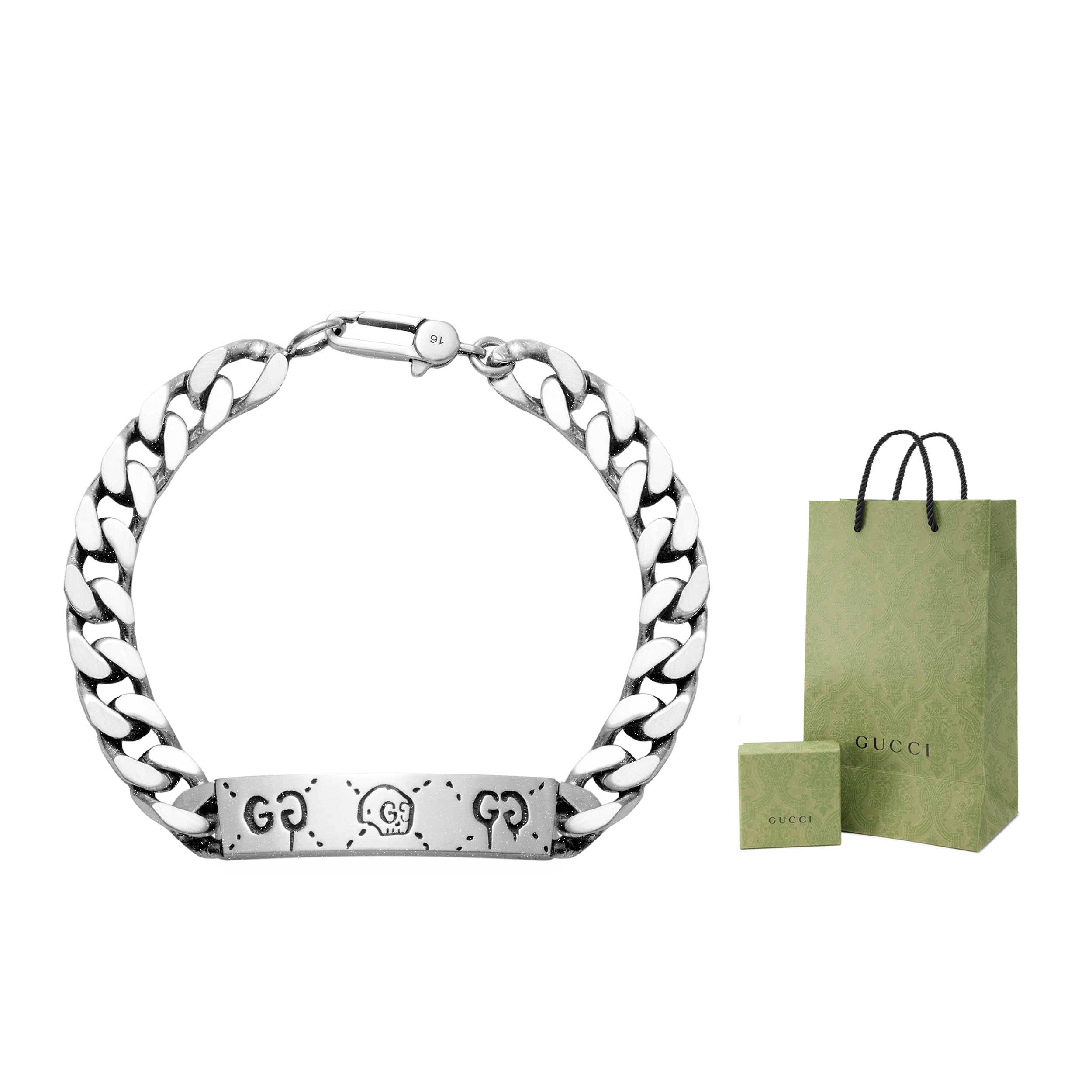 Женский браслет Gucci Ghost Bracelet (серебряный)