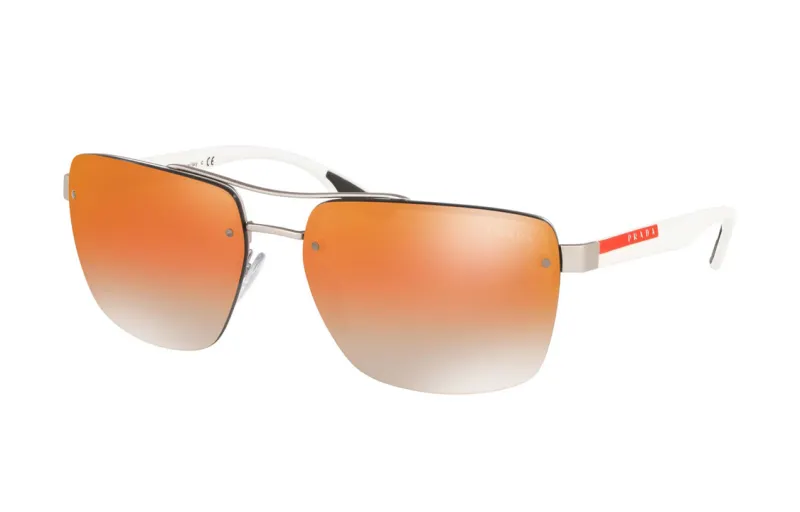 PRADA Plastic Aviator Sunglasses Women's White