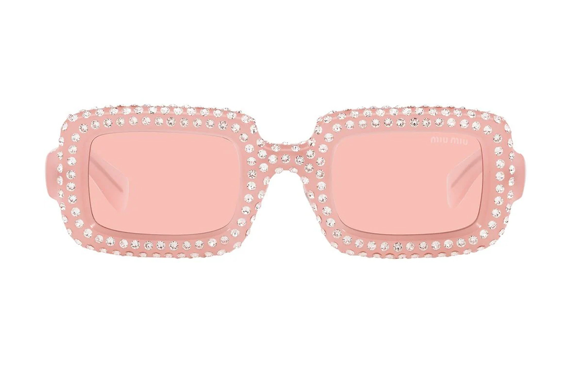 Miu Miu crystal-embellished rectangle-frame sunglasses