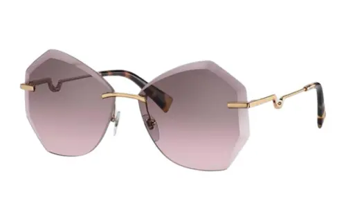 MIU MIU Irregular Shape Sunglasses Women's Gold