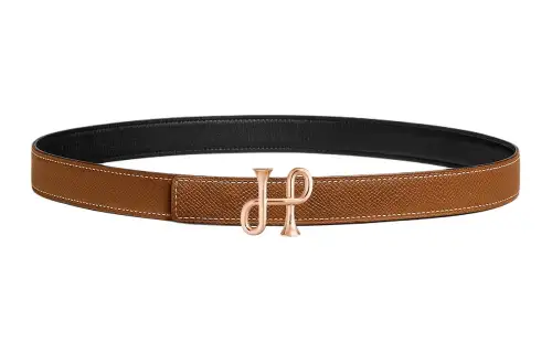HERMES Calfskin Leather Belts Women's Width 2.4cm