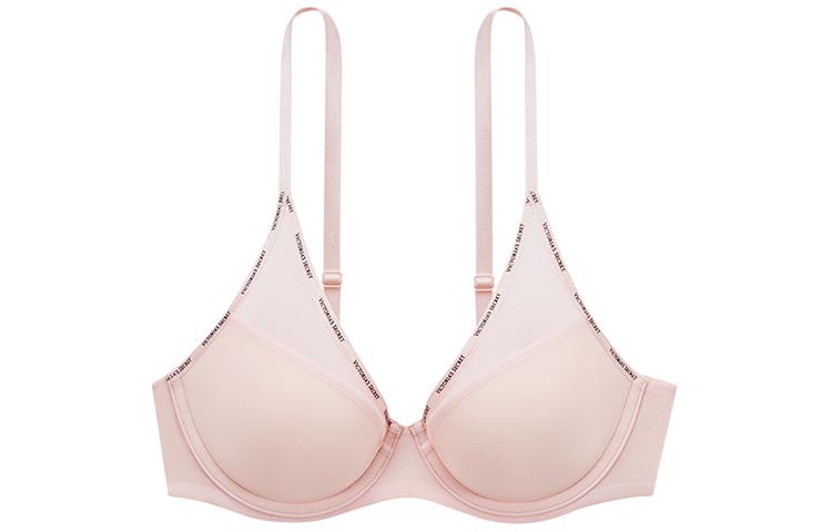 Victoria's Secret Victoria's Secret Ice Cup Series Sweet Limited Edition 5453 Push Up Style 4.0 Mesh Style with Wired Letter Shoulder Straps Push Up Cool and Comfortable Seamless Bra Women's Vibrant Pink