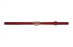GUCCI GG Marmont Metal Leather Belts Unisex Red Width 1.2cm