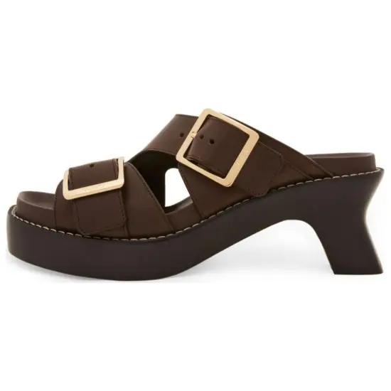 LOEWE 70mm Buckled Leather Mules