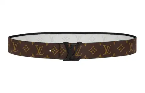 LOUIS VUITTON Canvas, Recycled Metal Belts Men's Brown Width 4cm