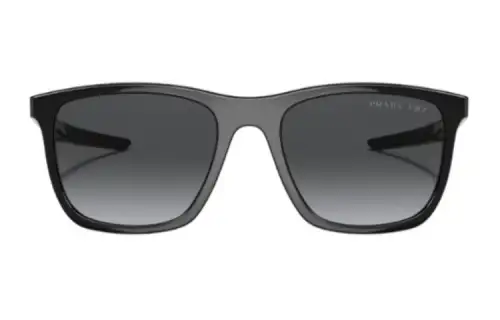 PRADA Nylon Irregular Shape Sunglasses Women's Black