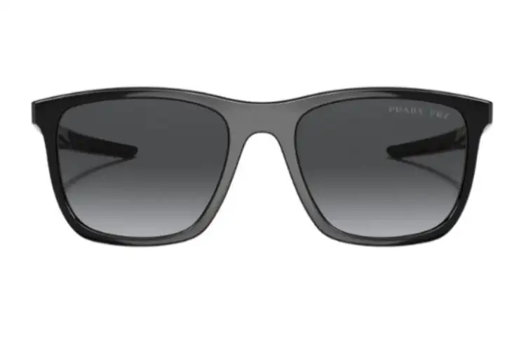 PRADA Nylon Irregular Shape Sunglasses Women's Black