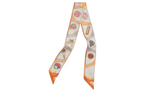 HERMES Silk Scarves Women's Orange