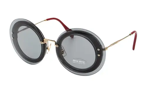 MIU MIU Metal Round Sunglasses Women's Gold
