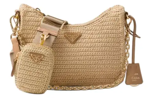 PRADA Nylon Crossbody Bag, Shoulder Bag Mini Women's Natural