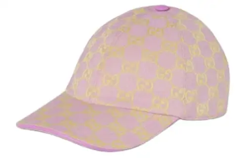 GUCCI Canvas Baseball Caps Women's Pink