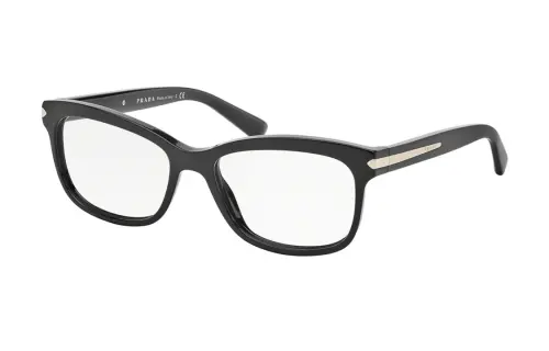 PRADA Plastic Irregular Shape Eyeglass Frames Women's Black