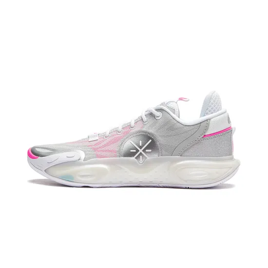 LINING All City 12 Basketball Shoes Men Low-Top Gray Pink
