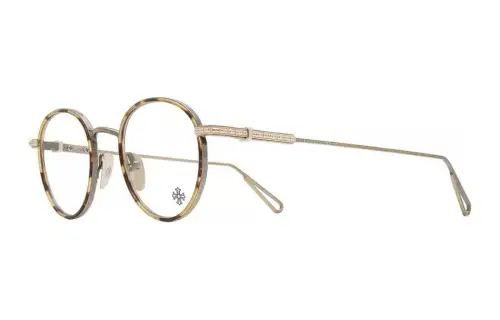 Chrome Hearts Titanium Silver Oval Eyeglass Frames Unisex Tortoiseshell
