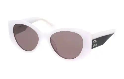MIU MIU Irregular Shape Sunglasses Women's White