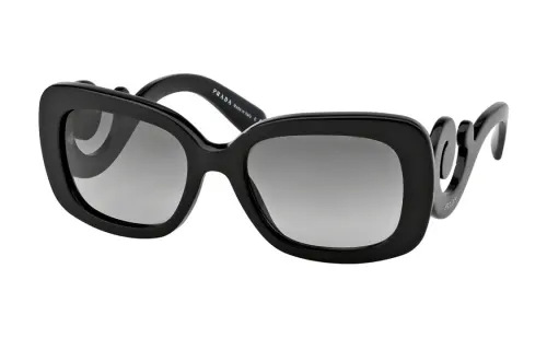 PRADA Plastic Irregular Shape Sunglasses Women's Black